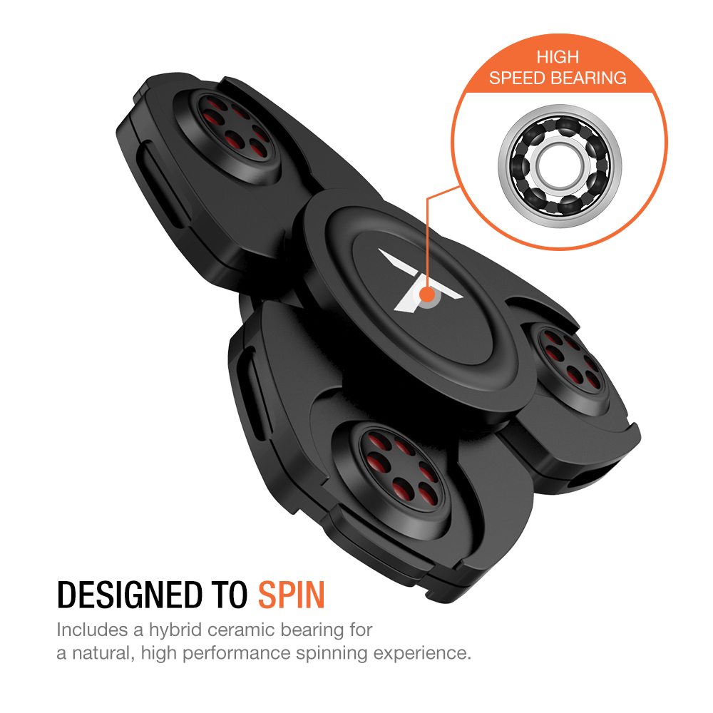 Trianium Fidget Spinner Pro Metal Series Black Phone Stress Reducer Figit Toy for sale online 
