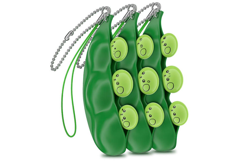 Rmeet Squishy Bean,5 Pack Porte-clé de Soja Squeeze-a-Bean para Niños Adluts Kawaii Squishy Fidget Toys para Reducir Ansiedad y Estrés 