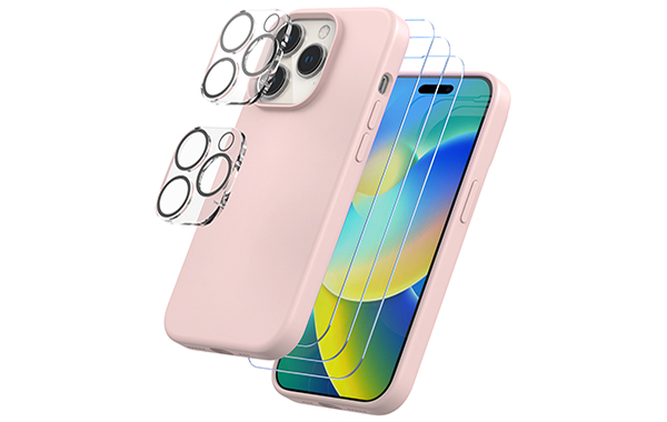 Trianium [6 in 1 Designed for iPhone 14 Pro Max Case Silicone (Pink), with  3 Pack Screen Protector + 2 Pack Camera Lens Protector, Bundle Protection  Kit HD Tempered Glass Cover 6.7 Inch 2022